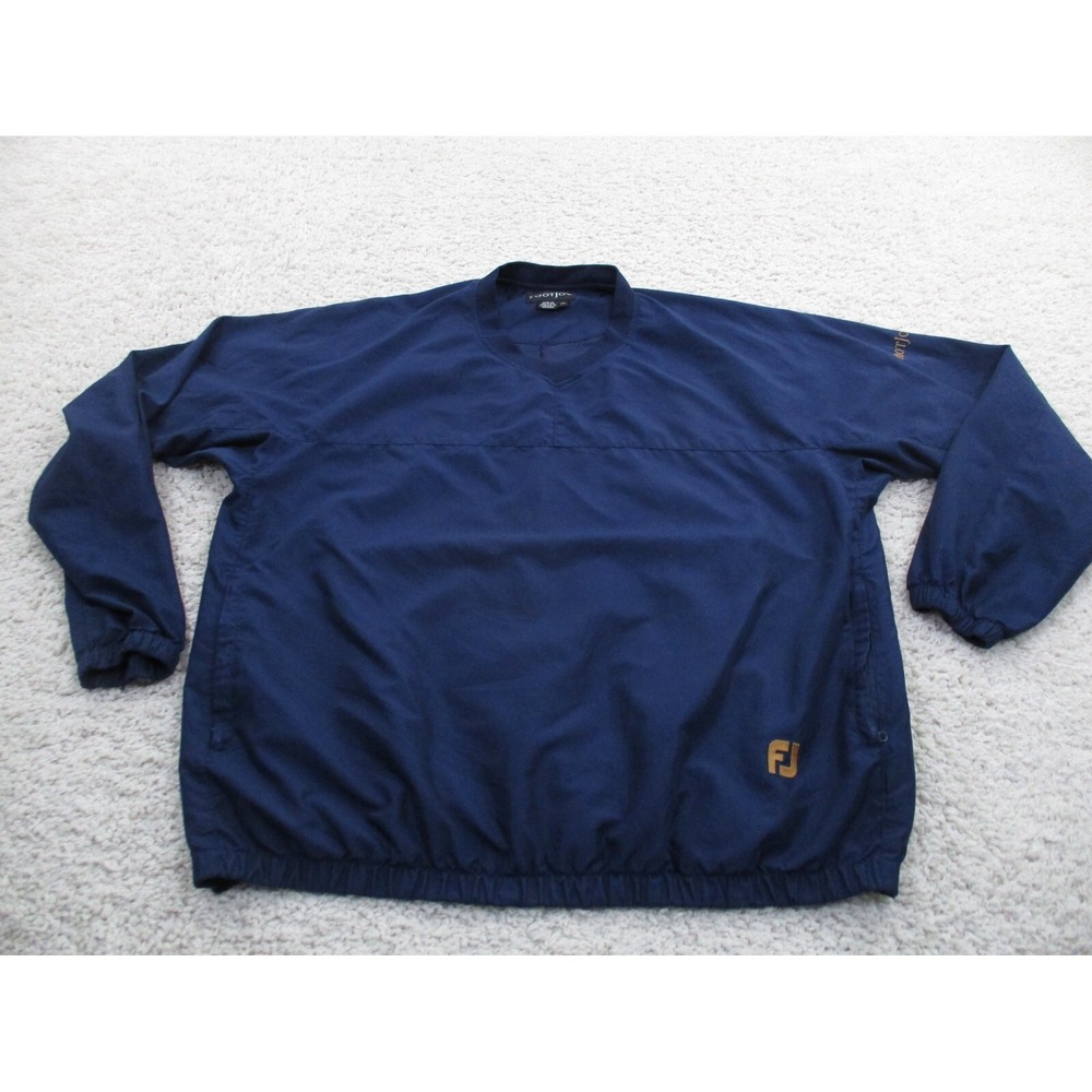 FootJoy Jacket Mens Extra Large Blue FJ Pullover Windbreaker Golf Preppy Outdoor
